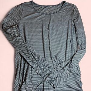 Wander Navy and White Striped Long Sleeve Tee